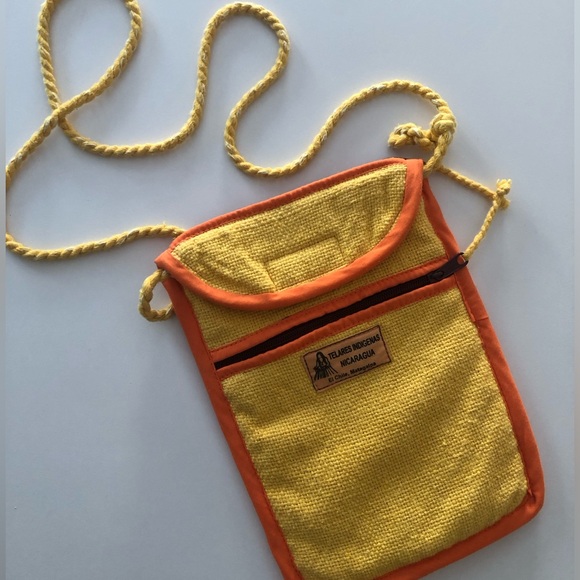 DOPAMINE Rare Yellow and Orange Colorblock Crossbody Bag Purse- EUC- Playful - Picture 2 of 7